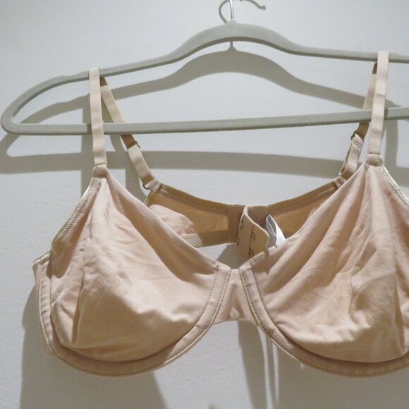 HANRO Cotton Sensation Underwire Bra in Beige Neutral Minimalist - Size 34B - Picture 8 of 14